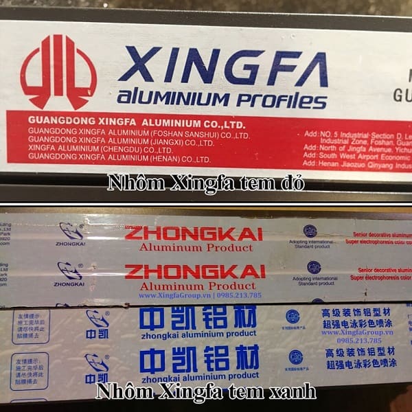 các loai nhôm xingfa