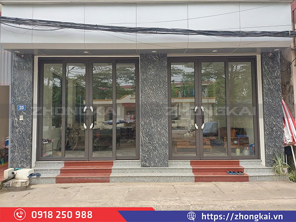 cửa nhôm kính nam định của zhongkai thi công