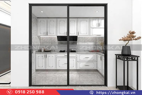 cửa lùa 2 cánh nhôm kính