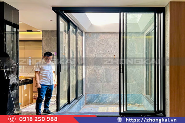 cửa lùa nhôm thường