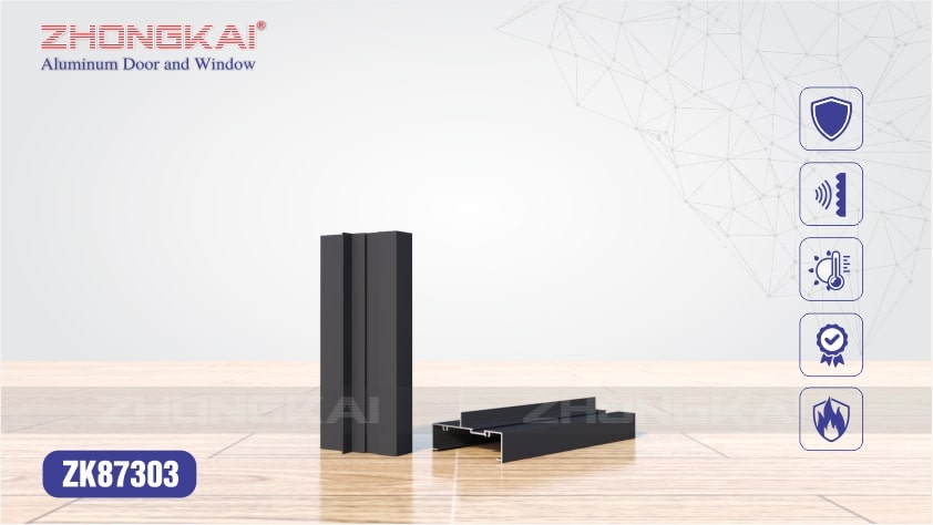 Thanh nhôm hệ Khung bao vách kính ZK87303