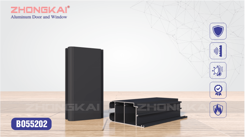 Thanh nhôm hệ cánh cửa đi bo55202