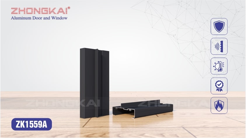 thanh nhôm hệ Khung bao vách kính ZK1559A