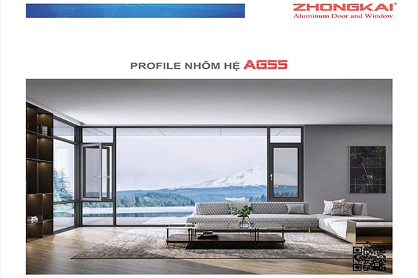 Bản Vẽ Mặt Cắt Nhôm Hệ 55 Của Zhongkai