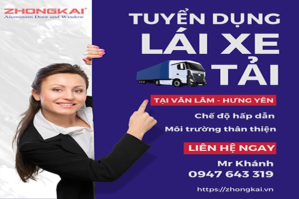 CÔNG TY NHÔM ZHONGKAI VIỆT NAM TUYỂN DỤNG LÁI XE TẢI