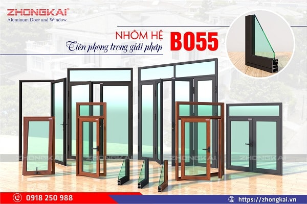 99+ Mẫu Cửa Nhôm Hệ 55 Làm Từ Thanh Nhôm Zhongkai