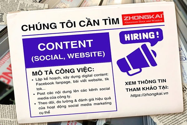ZHONGKAI VIỆT NAM TUYỂN DỤNG CONTENT MARKETING