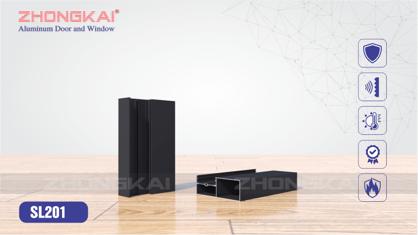 Khung đứng cửa Slim 2 ray SL0201